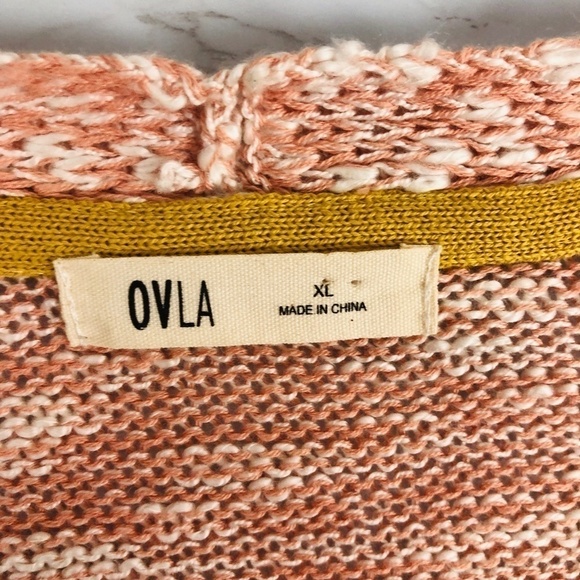 OVLA BOHO Leganlook Fringed Hem Open Front Sweater Cardigan XL - Picture 3 of 5